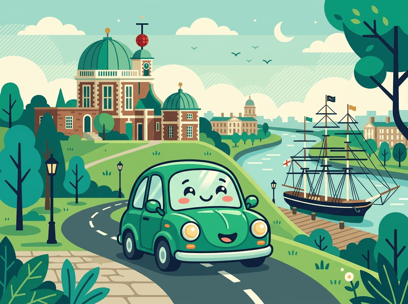 Illustration of a London landmark near Greenwich